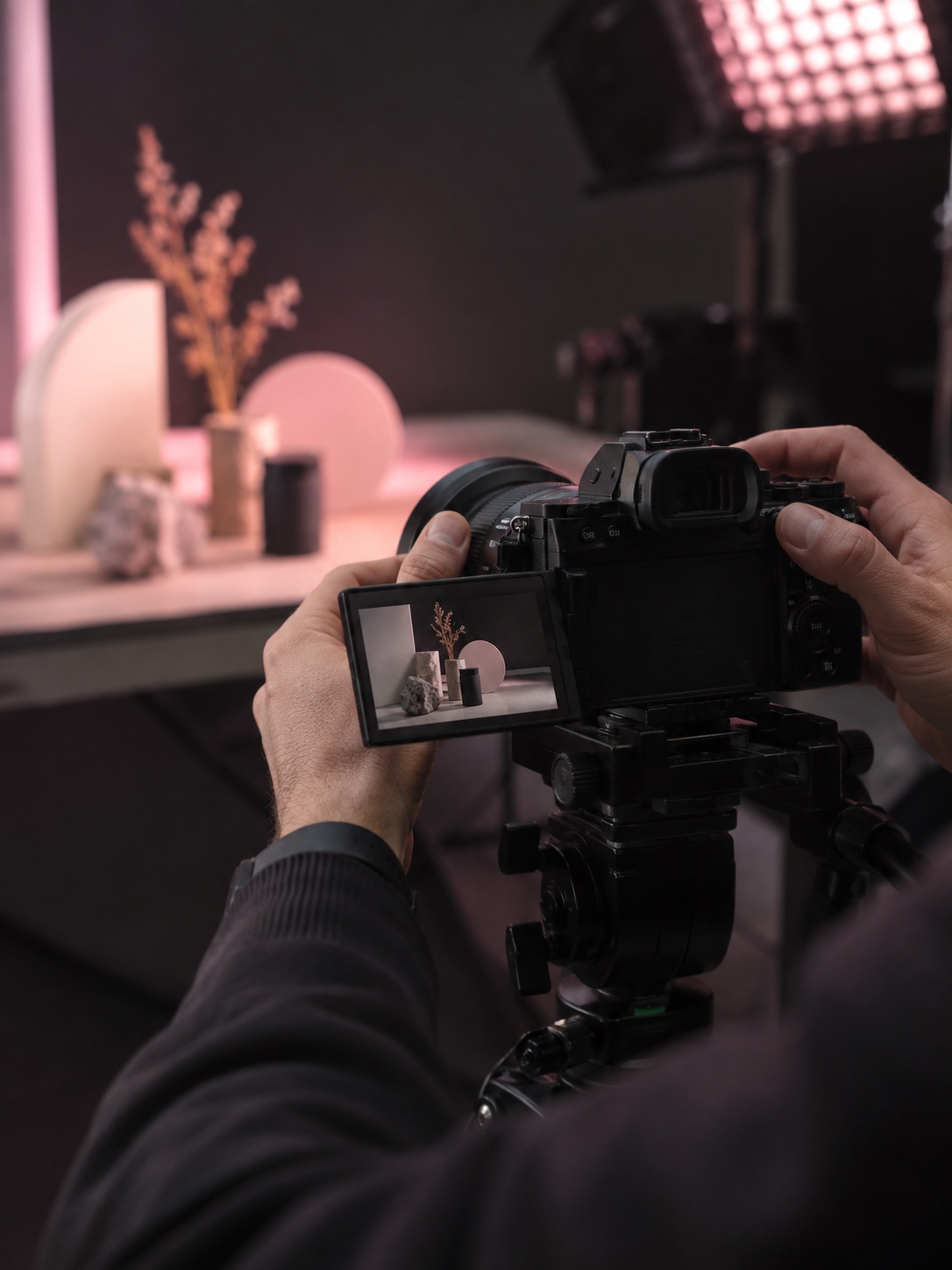 Immagine illustrativa di una videocamera durante la produzione di contenuti